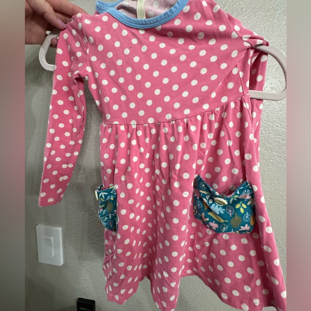 Matilda Jane pink polka dotted dress with pockets